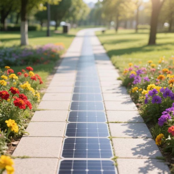 Park square sidewalk photovoltaic floor tile application