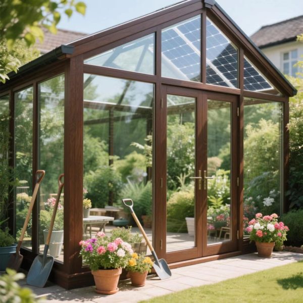 Family sun room transparent photovoltaic glass application